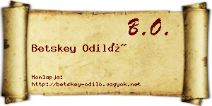Betskey Odiló névjegykártya